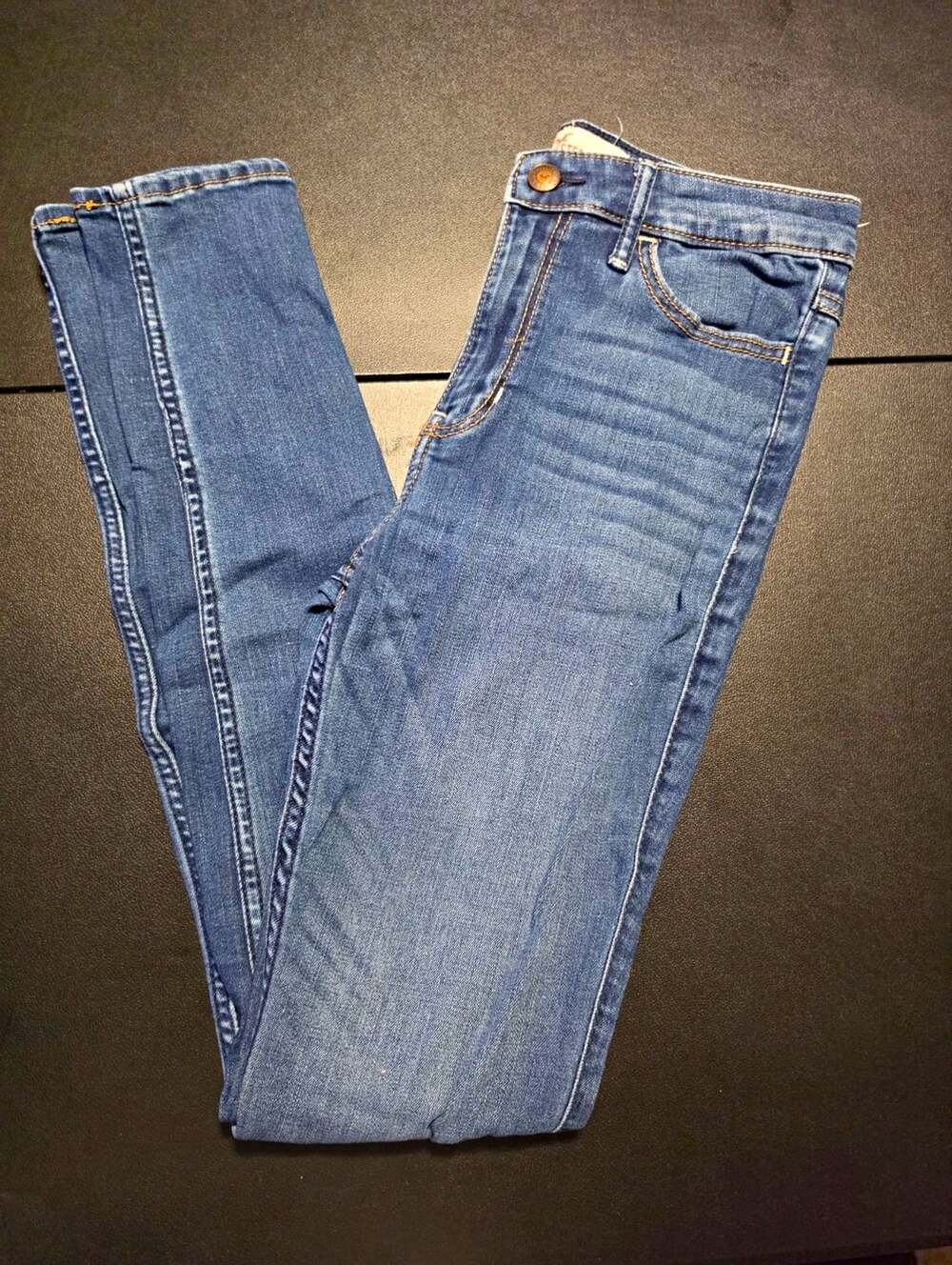 Hollister Juniors 26 Medium Wash Blue Mid Rise Super Skinny Slim Jeans